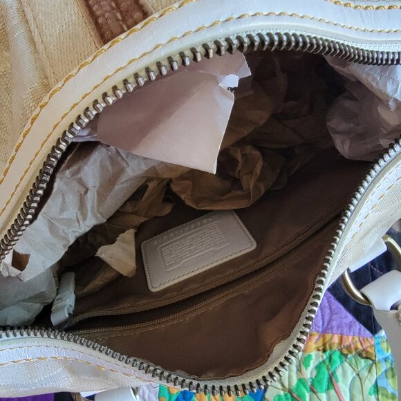 Vintage Y2K COACH Satchel Limited Edition Beige Metallic RARE - Picture 4 of 8